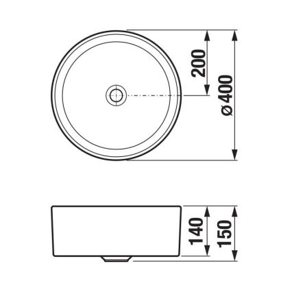JIKA H8184207161121 - Bänkskål CUBITO Ø 40 cm keramik/matt svart