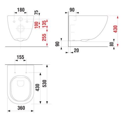 JIKA H8207140000001 - Väggmonterad toalett MIO, keramik/vit