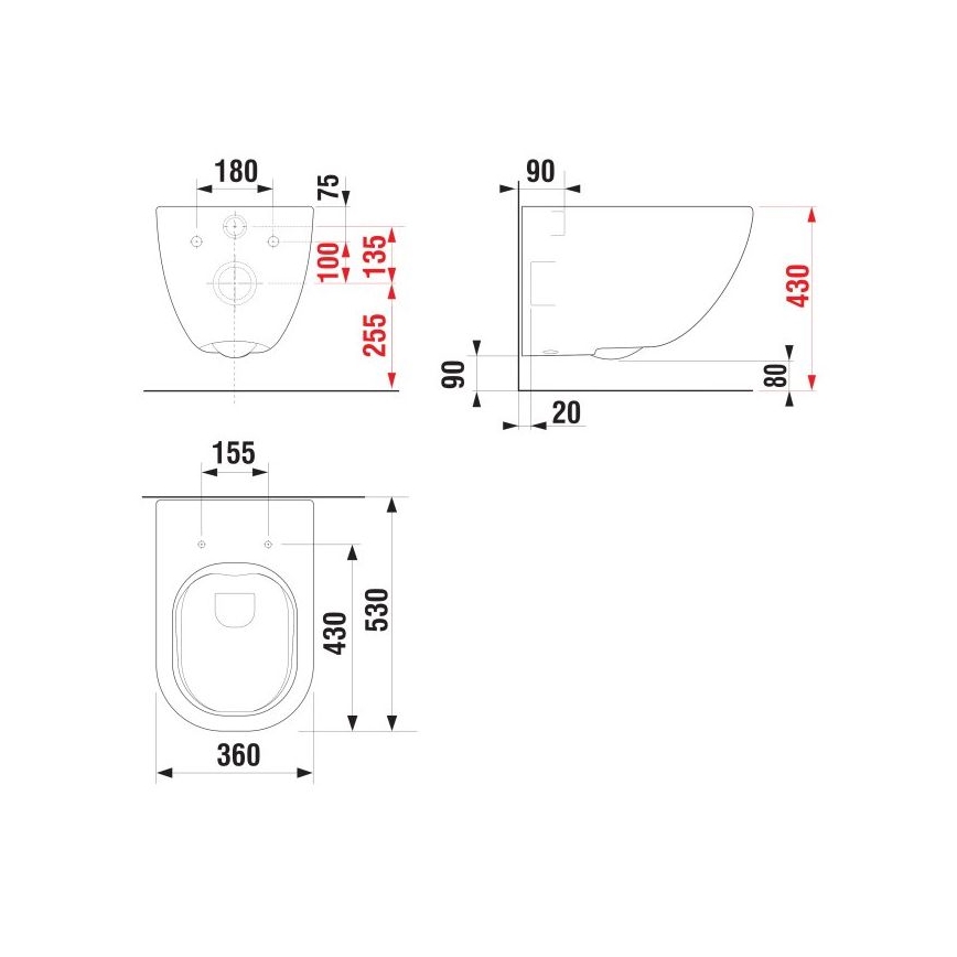 JIKA H8207140000001 - Väggmonterad toalett MIO, keramik/vit