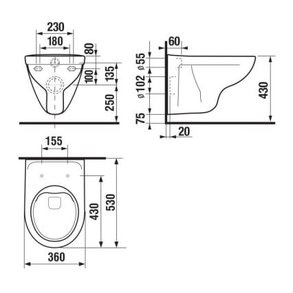 JIKA H8213840000001 - Vägghängt WC LYRA porslin/vit