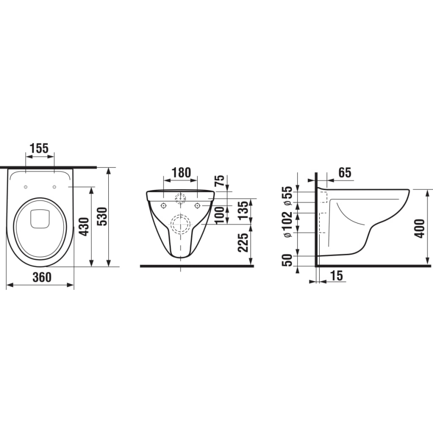 JIKA H8233800000001 - Vägghängd WC LYRA keramik/vit