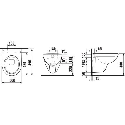 JIKA H8233820000001 - Vägghängd WC LYRA, keramik/vit