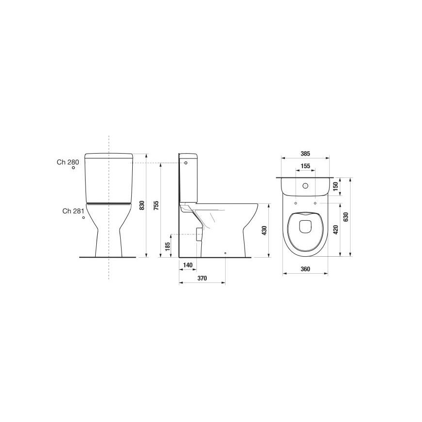 JIKA H8273860002801 - LYRA kombi-WC, keramik, vit
