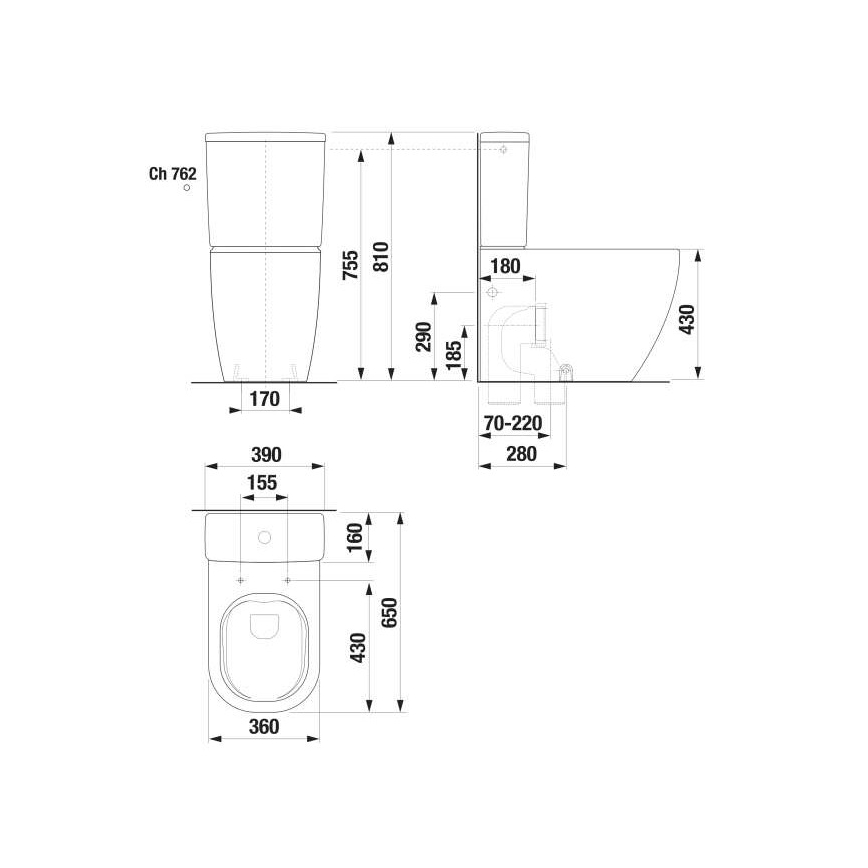JIKA H8297120007621 - Spolcistern MIO keramik/vit