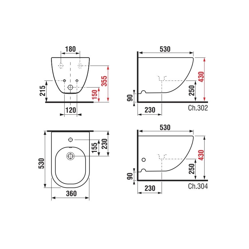 JIKA H8317121003021 - Vägghängd bidé MIO i keramik/pärlvit