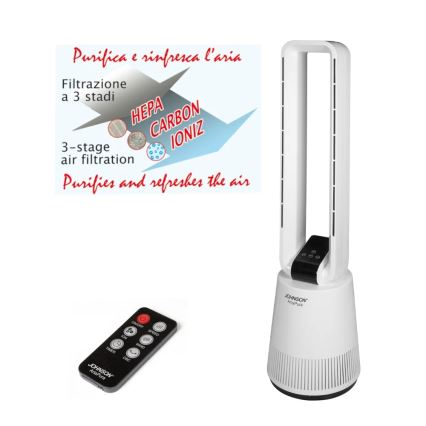 JOHNSON - Fläkt med luftrenare och HEPA-filter ARIA PURA 90W/230V vit + fjärrkontroll