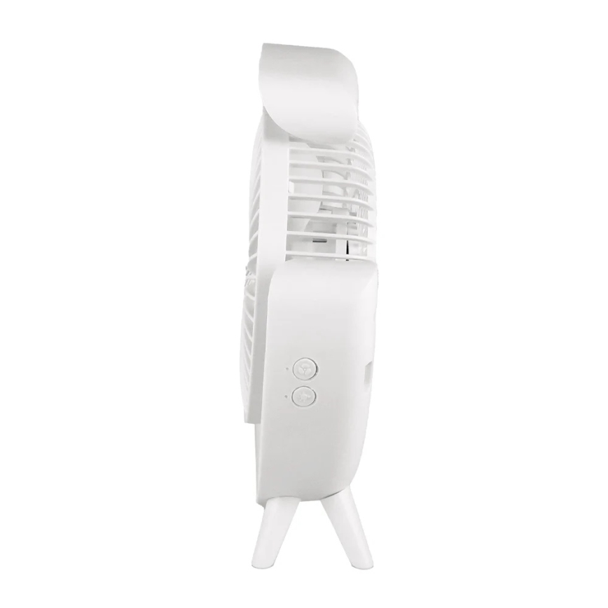 JOHNSON - Uppladdningsbar bordfläkt med RGB-LED, multifärgad/5W/3,7V 1200 mAh Ø 14 cm vit