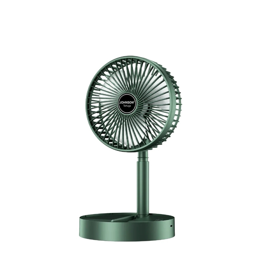 JOHNSON - Uppladdningsbar bordfläkt TORTUGA 5W/3,7V 1200 mAh Ø 16,5 cm grön