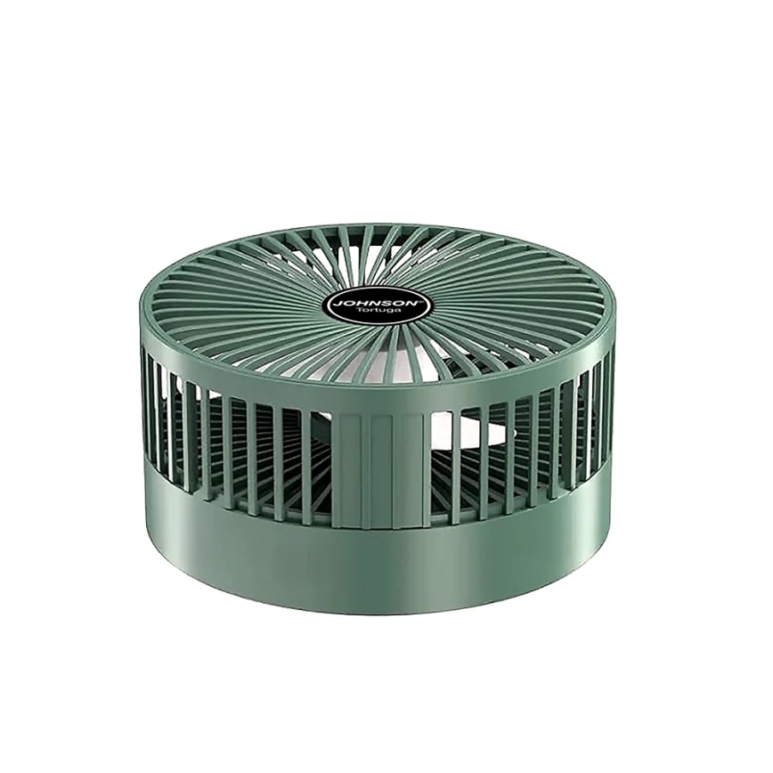 JOHNSON - Uppladdningsbar bordfläkt TORTUGA 5W/3,7V 1200 mAh Ø 16,5 cm grön