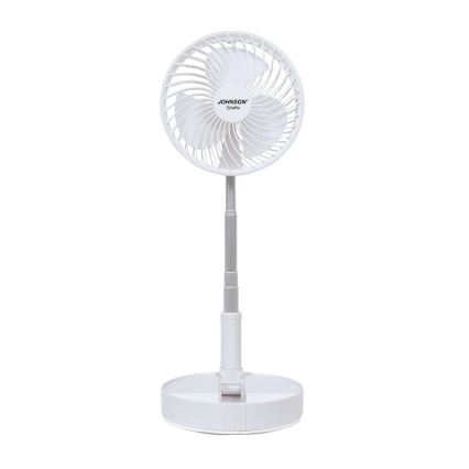 JOHNSON - Uppladdningsbar bordsfläkt GIRAFFA 5W/3,7V 1200 mAh Ø 20 cm vit