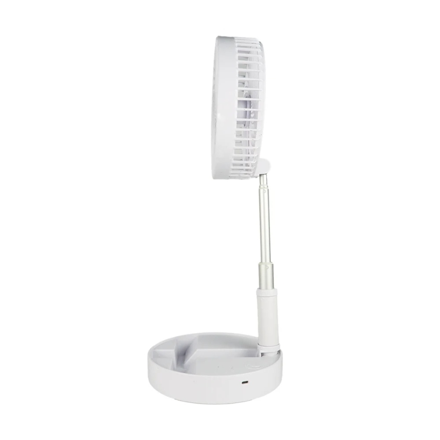 JOHNSON - Uppladdningsbar bordsfläkt GIRAFFA 5W/3,7V 1200 mAh Ø 20 cm vit