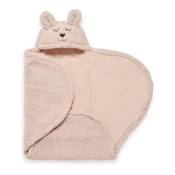 Jollein - Inlindningsfilt fleece Bunny 100x105 cm Pale Pink