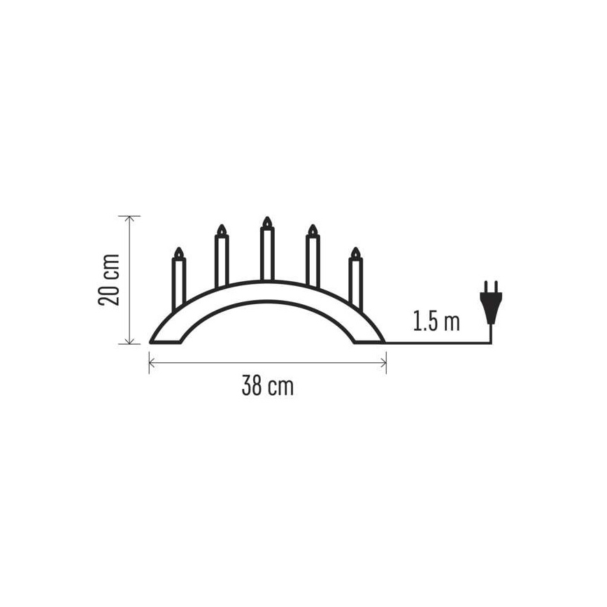 Jul ljusstake  5xE10/15W/230V grå