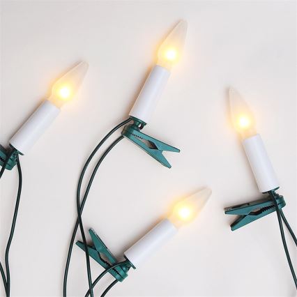 Julbelysning 10,5 m FELICIA 16xE10/14V/230V vit Tillverkad i Europa