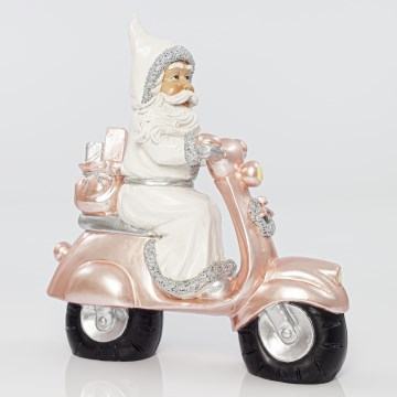Juldekoration 33 cm Santa med en motorcycle