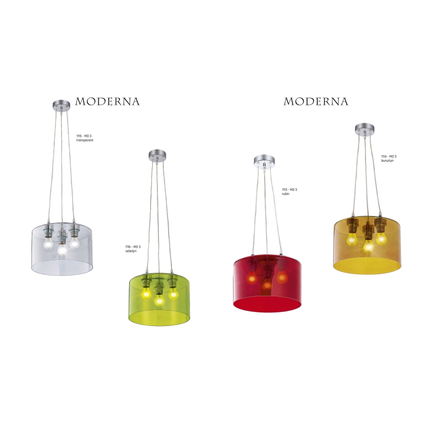 Jupiter 1113 - MD 3 - Hängande lampa MODERNA 3xE27/80W/230V