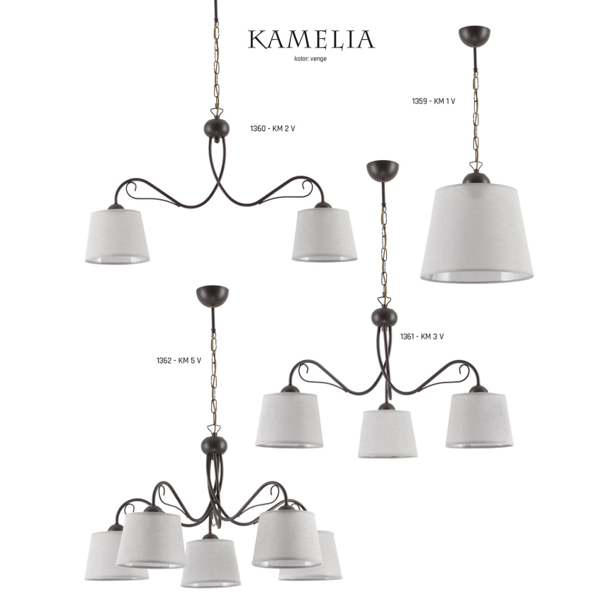 Jupiter 1360 - KM 2 V - Ljuskrona med kedja KAMELIA 2xE27/60W/230V