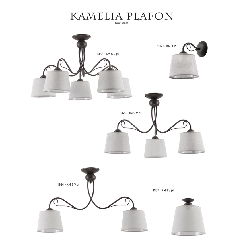 Jupiter 1363 - KM K V - Väggbelysning KAMELIA 1xE27/60W/230V