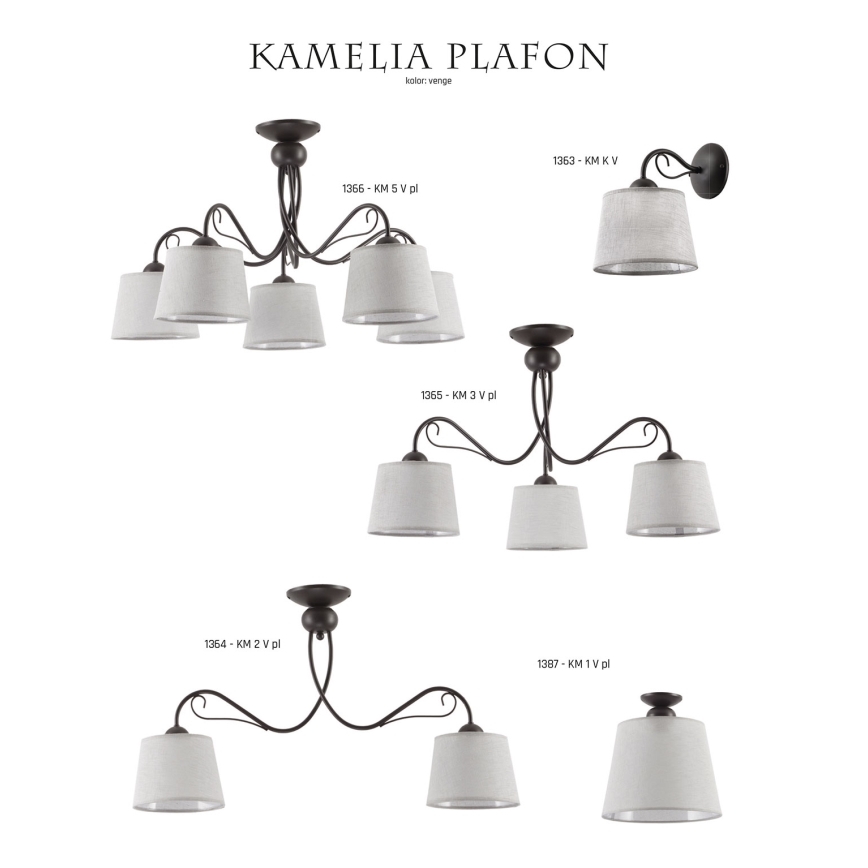 Jupiter 1366 - KM 5 PV - Takbelysning KAMELIA 5xE27/60W/230V