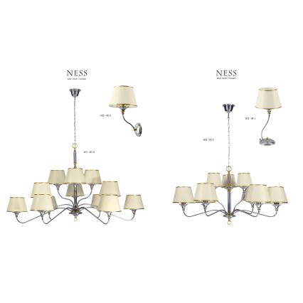 Jupiter 1410 - NESS NE 9 - Ljuskrona med kedja 9xE27/60W/230V