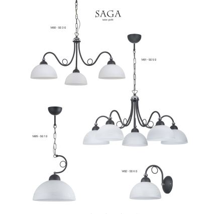 Jupiter 1492 - Väggbelysning SAGA 1xE27/60W/230V