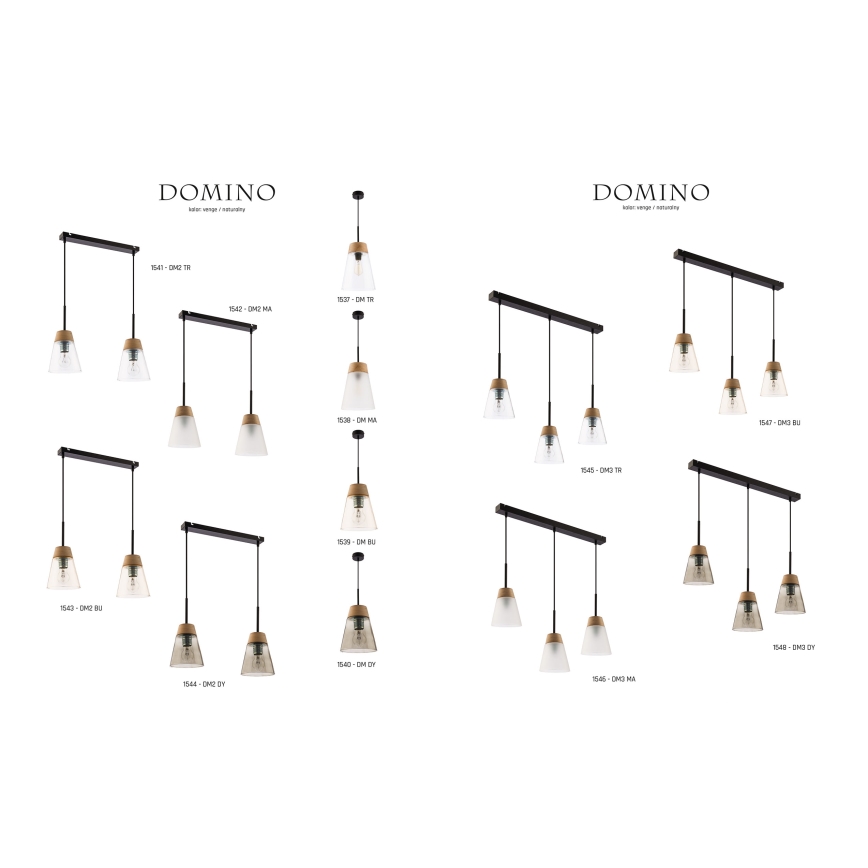 Jupiter 1545 - DM 3 TR - Hängande lampa DOMINO 3xE27/60W