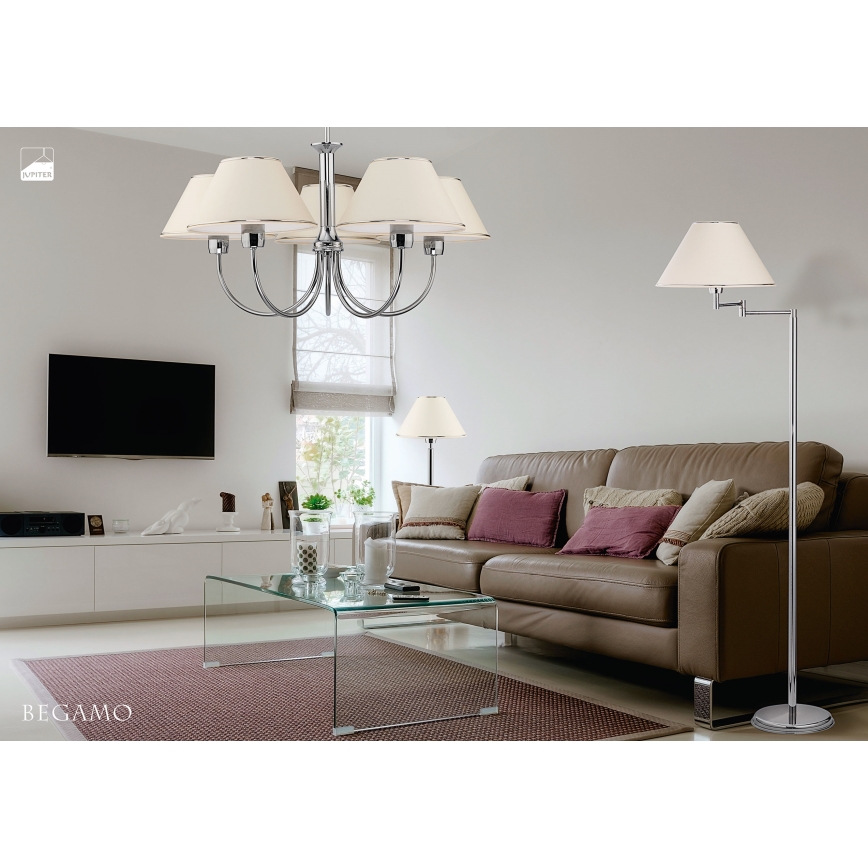 Jupiter 1580 - BG 5 CH - Ljuskrona med stång BEGAMO 5xE27/60W