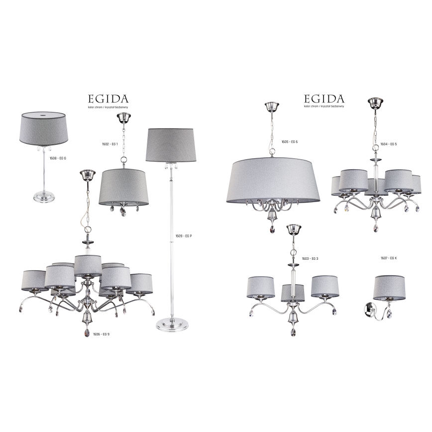 Jupiter 1607 - EG K CH - Vägglampa EGIDA 1xE27/60W/230V grå