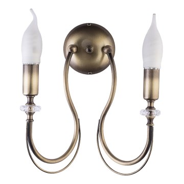 Jupiter 1636 - Väggbelysning MELANI 2xE14/40W/230V mässing patina