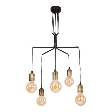 Jupiter 1706 - Ljuskrona med snöre BORNEO 5xE27/60W/230V