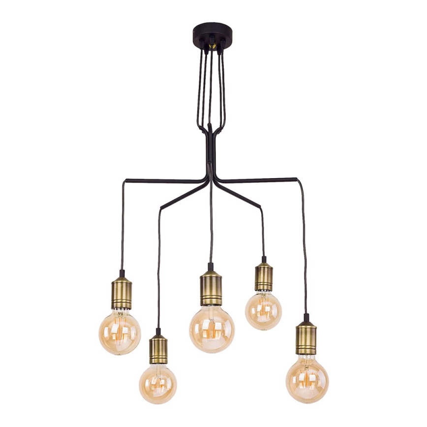 Jupiter 1706 - Ljuskrona med snöre BORNEO 5xE27/60W/230V