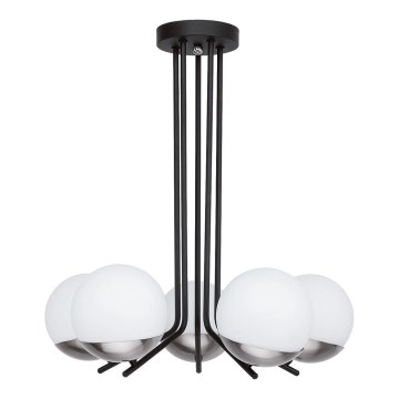 Jupiter 1724 - Pendelkrona SANTA 5xE14/40W/230V skinande krom