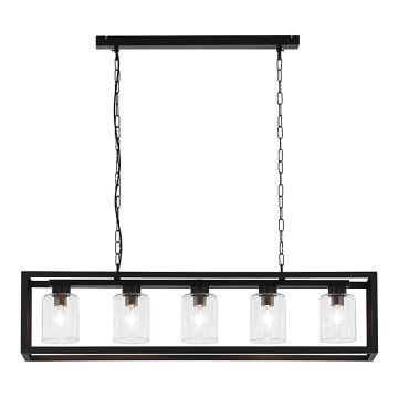 Jupiter 1806 - MC5 - Ljuskrona med kedja MABilI 5xE27/60W/230V svart