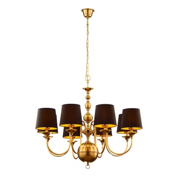 Jupiter 1952 - Ljuskrona på kedja BATUMI 8xE27/40W/230V svart/mässing