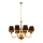 Jupiter 1952 - Ljuskrona på kedja BATUMI 8xE27/40W/230V svart/mässing