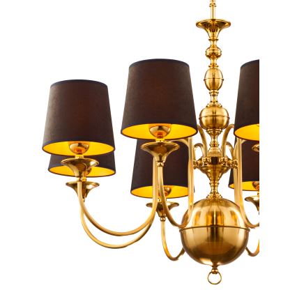 Jupiter 1952 - Ljuskrona på kedja BATUMI 8xE27/40W/230V svart/mässing