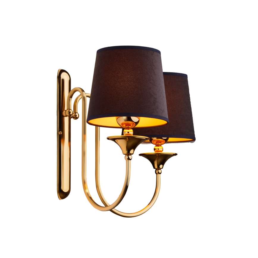 Jupiter 1953 - Vägglampa BATUMI 2xE27/40W/230V svart/mässing