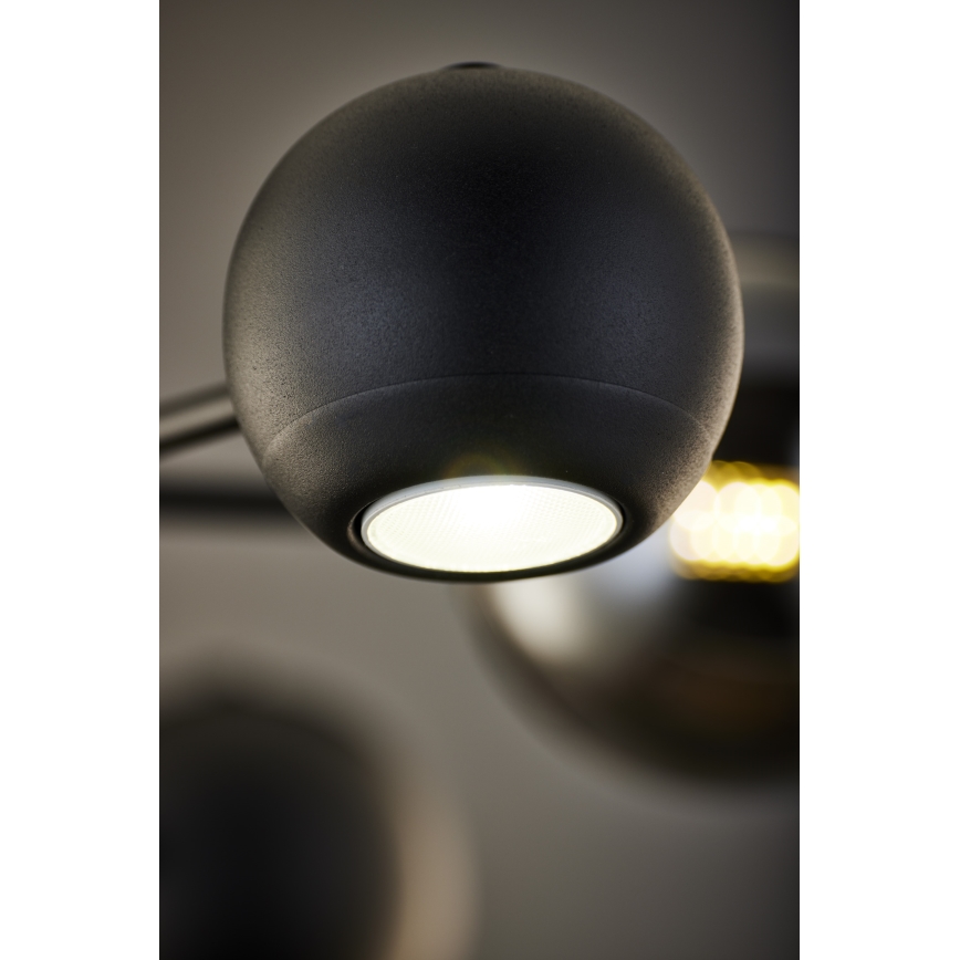 Jupiter 1974 - Pendelkrona MOKA 3xGU10/10W/230V + 3xG9/10W/230V svart/skinande krom