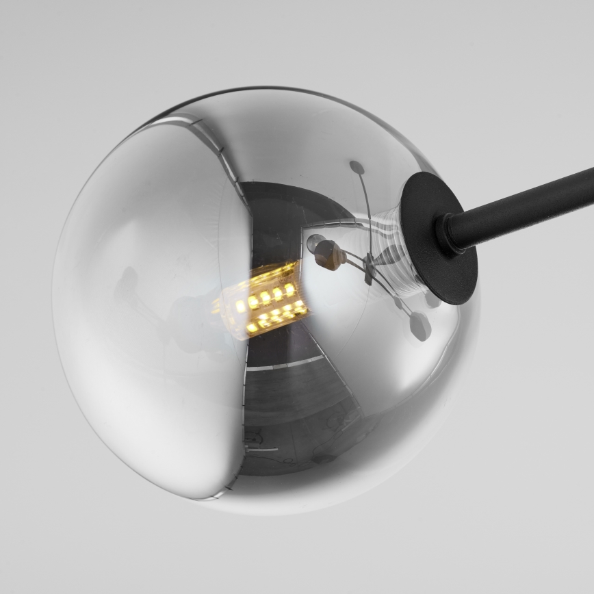 Jupiter 1975 - Pendelkrona MOKA 4xGU10/10W/230V + 4xG9/10W/230V svart/skinande krom