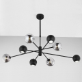 Jupiter 1975 - Pendelkrona MOKA 4xGU10/10W/230V + 4xG9/10W/230V svart/skinande krom