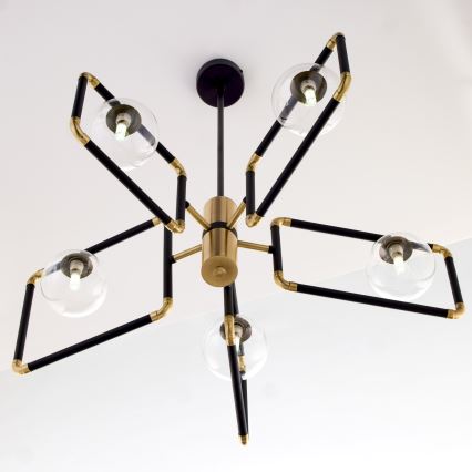 Jupiter 1985 - Pendelkrona IBRA 5xG9/10W/230V svart/guld