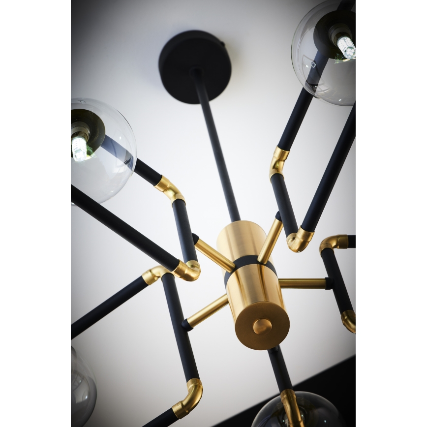 Jupiter 1985 - Pendelkrona IBRA 5xG9/10W/230V svart/guld