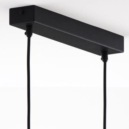 Jupiter 1990 - Ljuskrona med textilsladd HANZA 3xG9/10W/230V svart/guld