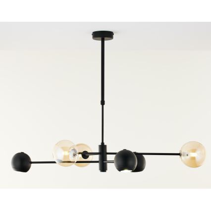 Jupiter 1993 - Pendelkrona MOKA 3xGU10/10W/230V + 3xG9/10W/230V svart/beige