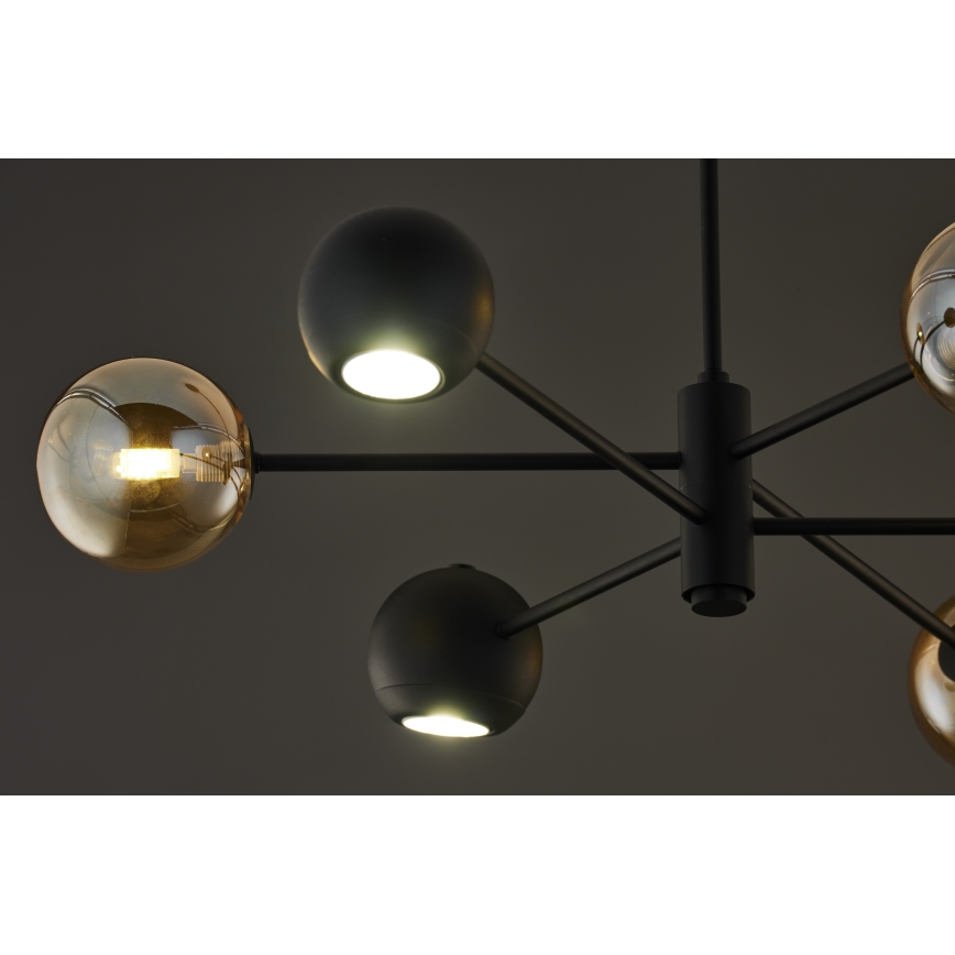 Jupiter 1993 - Pendelkrona MOKA 3xGU10/10W/230V + 3xG9/10W/230V svart/beige