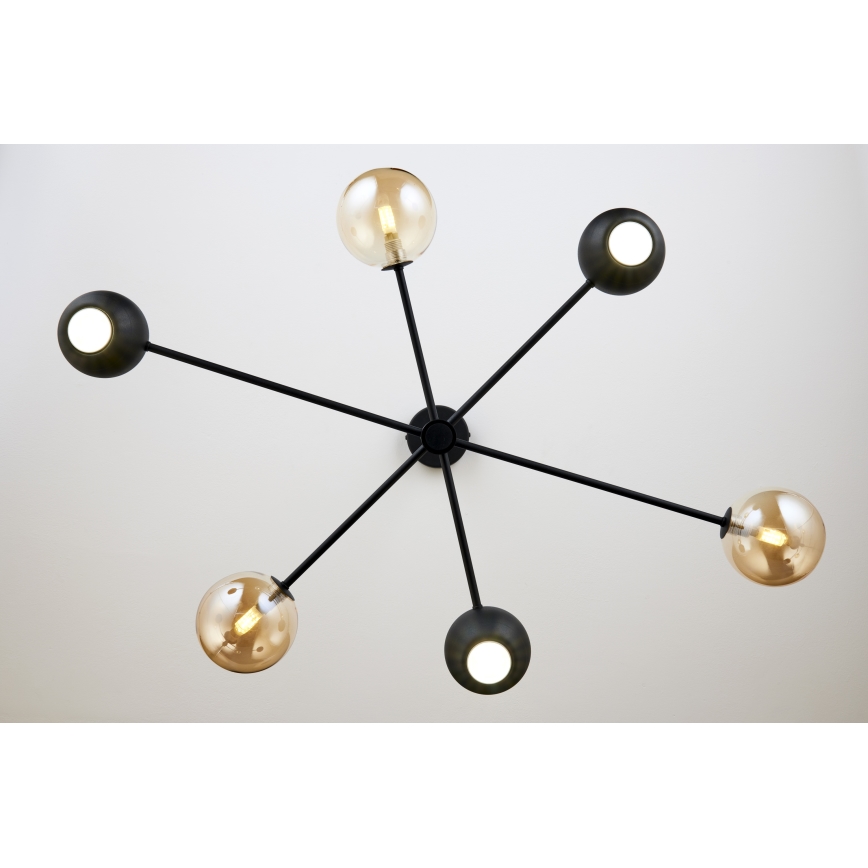 Jupiter 1993 - Pendelkrona MOKA 3xGU10/10W/230V + 3xG9/10W/230V svart/beige