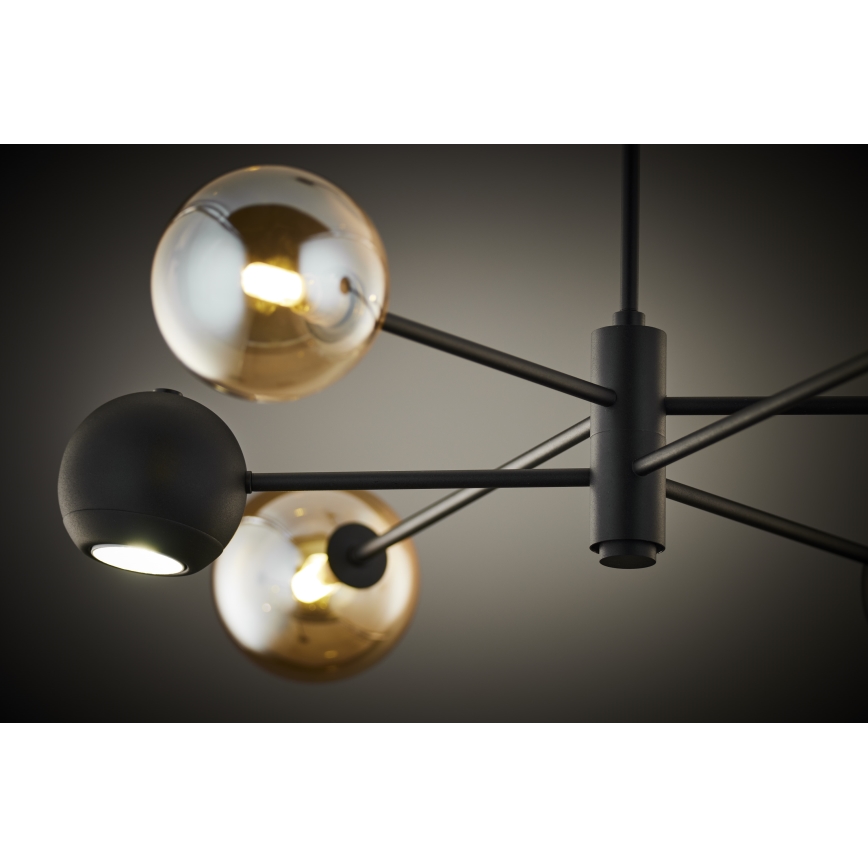 Jupiter 1993 - Pendelkrona MOKA 3xGU10/10W/230V + 3xG9/10W/230V svart/beige