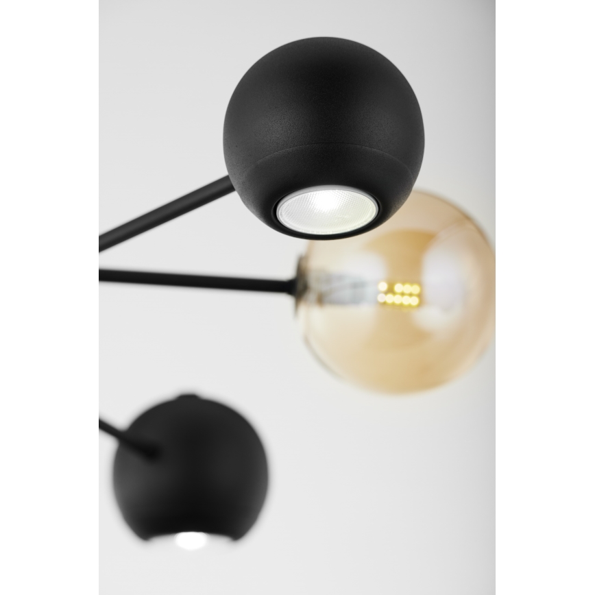 Jupiter 1993 - Pendelkrona MOKA 3xGU10/10W/230V + 3xG9/10W/230V svart/beige