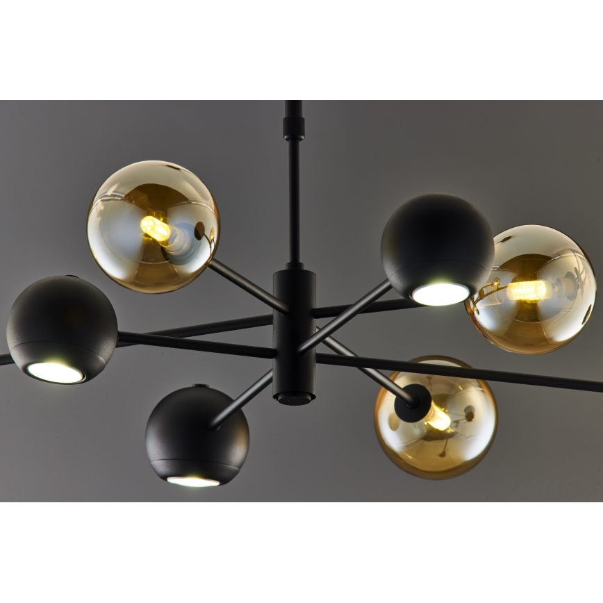 Jupiter 1994 - Pendelkrona MOKA 4xGU10/10W/230V + 4xG9/10W/230V svart/beige