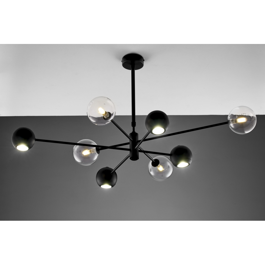 Jupiter 1996 - Pendelkrona MOKA 4xGU10/10W/230V + 4xG9/10W/230V svart/genomskinlig